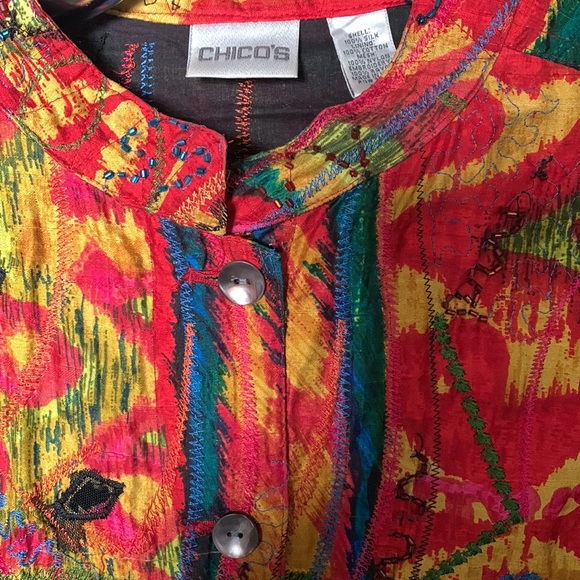 Colorful lightweight jacket. Button down. - Picture 2 of 3